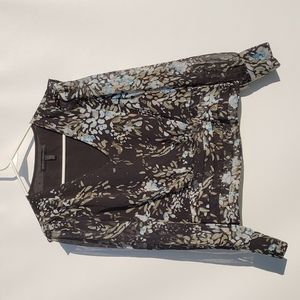 White House Black Market Black & Floral Top